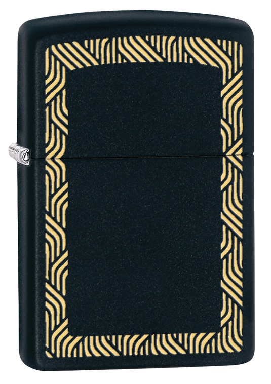 Front shot of Zippo Bejeweled Beetle Design High Polish Brass Windproof Lighter standing at a 3/4 angle.