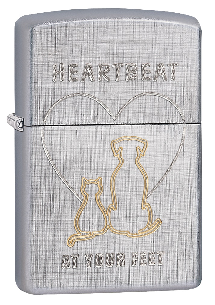Front shot of Zippo Bejeweled Beetle Design High Polish Brass Windproof Lighter standing at a 3/4 angle.