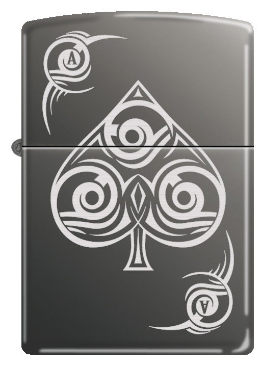 Front shot of Zippo Bejeweled Beetle Design High Polish Brass Windproof Lighter standing at a 3/4 angle.