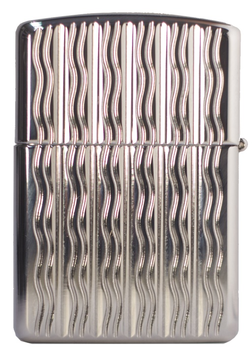 Front shot of Zippo Bejeweled Beetle Design High Polish Brass Windproof Lighter standing at a 3/4 angle.