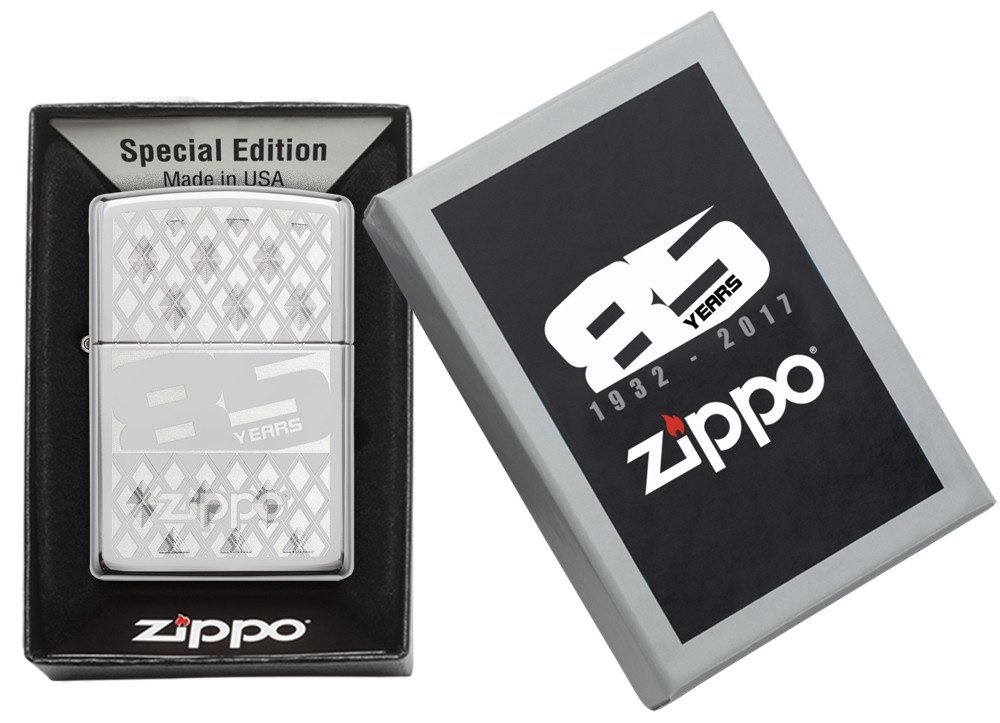 Front shot of Zippo Bejeweled Beetle Design High Polish Brass Windproof Lighter standing at a 3/4 angle.