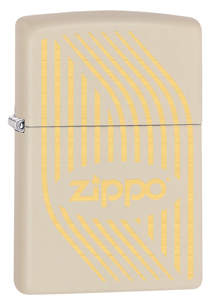 Front shot of Zippo Bejeweled Beetle Design High Polish Brass Windproof Lighter standing at a 3/4 angle.