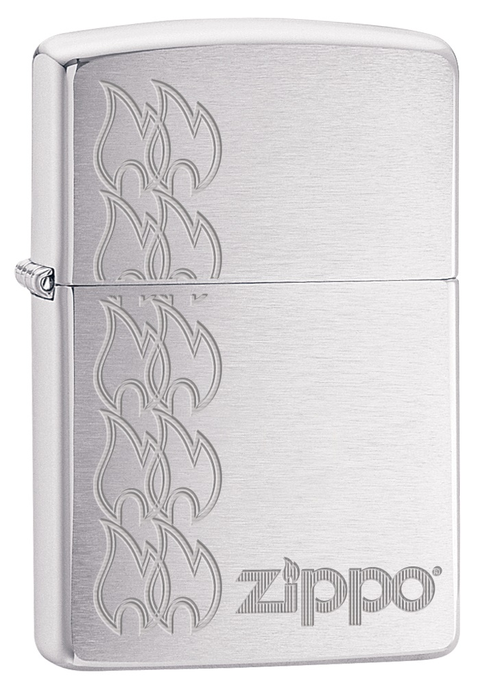 Front shot of Zippo Bejeweled Beetle Design High Polish Brass Windproof Lighter standing at a 3/4 angle.