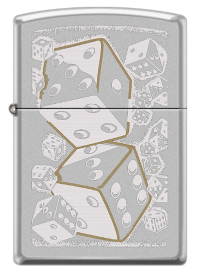 Front shot of Zippo Bejeweled Beetle Design High Polish Brass Windproof Lighter standing at a 3/4 angle.