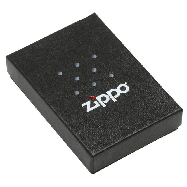 Front shot of Zippo Bejeweled Beetle Design High Polish Brass Windproof Lighter standing at a 3/4 angle.