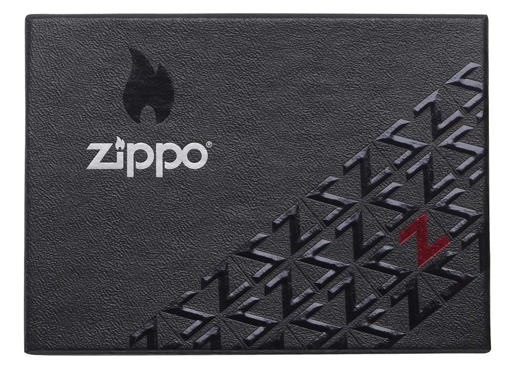 Front shot of Zippo Bejeweled Beetle Design High Polish Brass Windproof Lighter standing at a 3/4 angle.