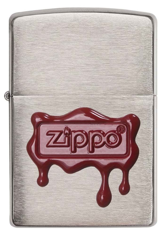 Front shot of Zippo Bejeweled Beetle Design High Polish Brass Windproof Lighter standing at a 3/4 angle.
