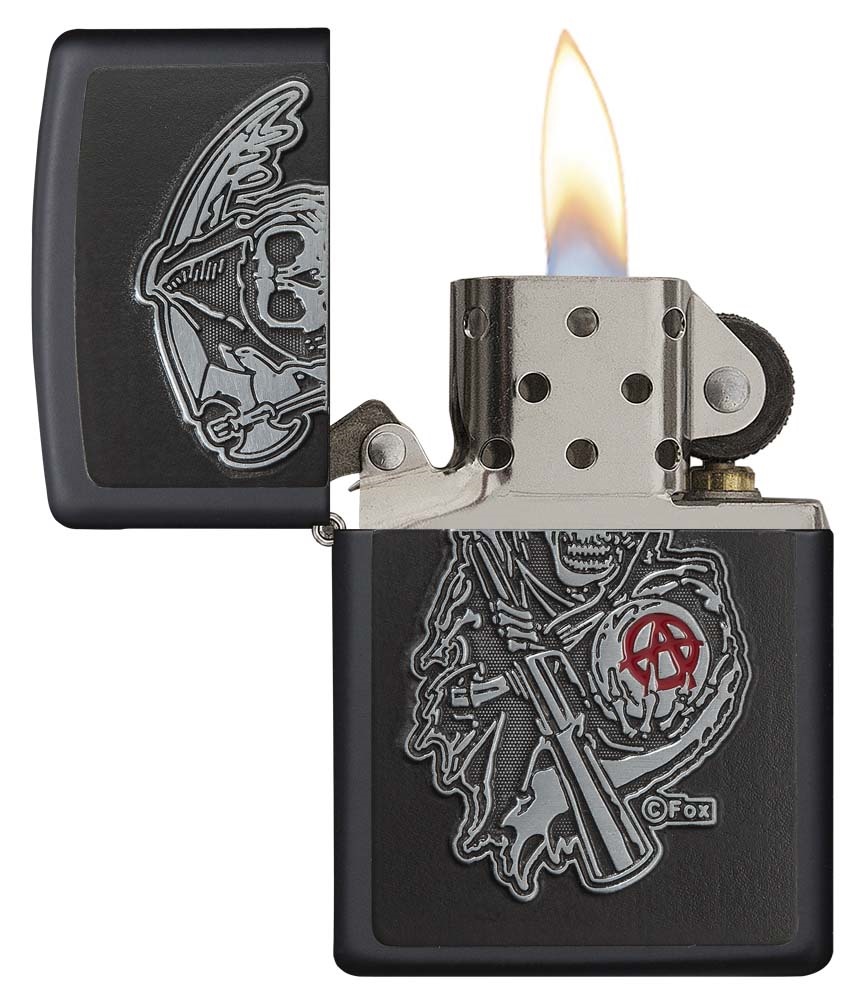 Front shot of Zippo Bejeweled Beetle Design High Polish Brass Windproof Lighter standing at a 3/4 angle.