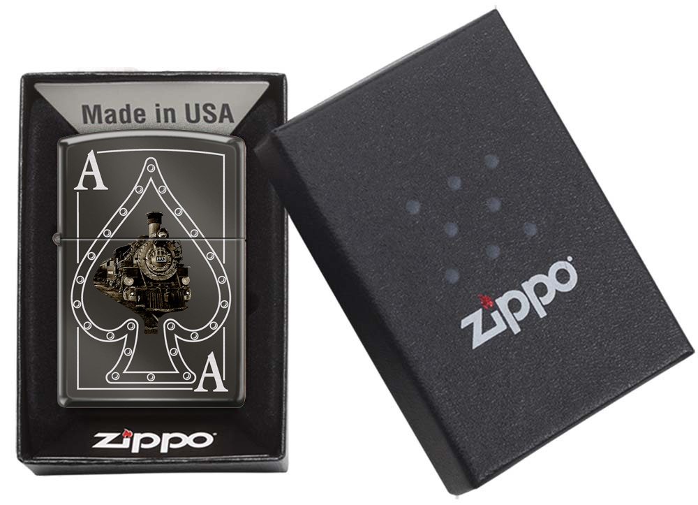 Front shot of Zippo Bejeweled Beetle Design High Polish Brass Windproof Lighter standing at a 3/4 angle.