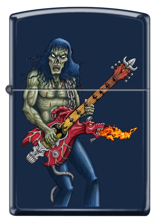 Front shot of Zippo Bejeweled Beetle Design High Polish Brass Windproof Lighter standing at a 3/4 angle.