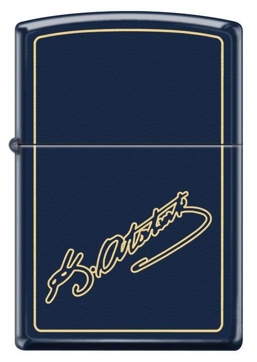 Front shot of Zippo Bejeweled Beetle Design High Polish Brass Windproof Lighter standing at a 3/4 angle.