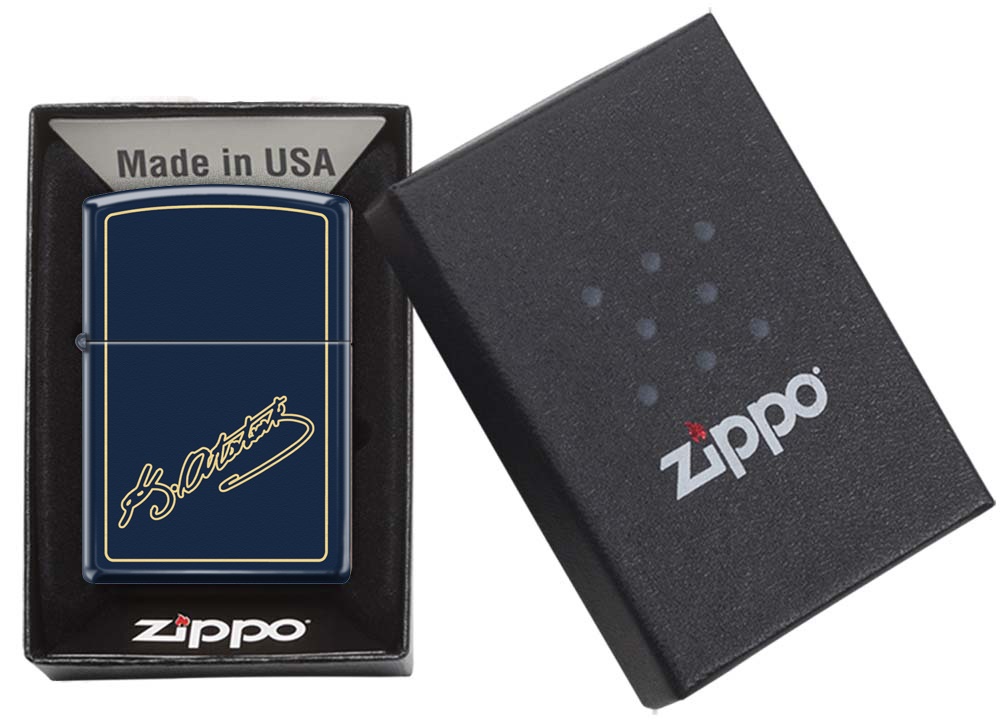 Front shot of Zippo Bejeweled Beetle Design High Polish Brass Windproof Lighter standing at a 3/4 angle.