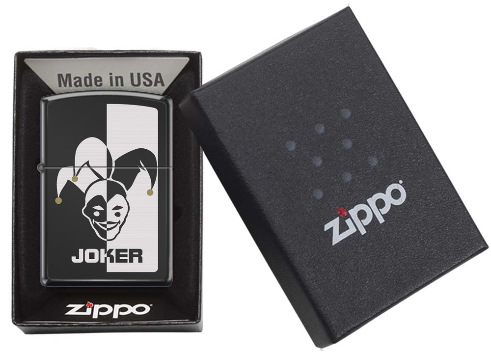 Front shot of Zippo Bejeweled Beetle Design High Polish Brass Windproof Lighter standing at a 3/4 angle.