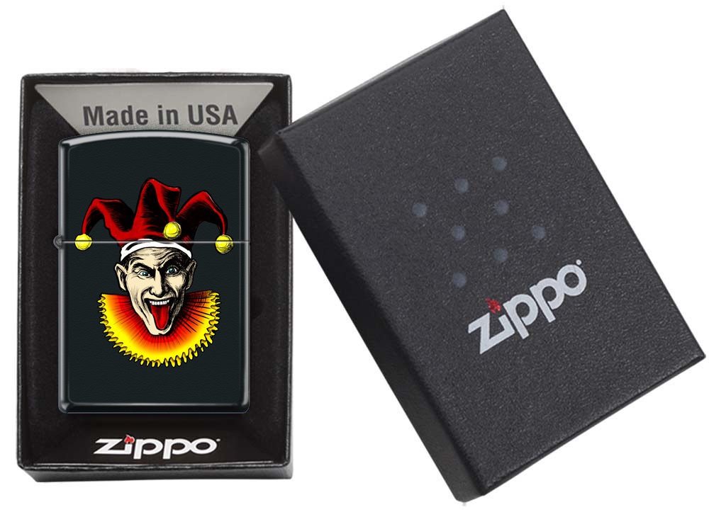 Front shot of Zippo Bejeweled Beetle Design High Polish Brass Windproof Lighter standing at a 3/4 angle.