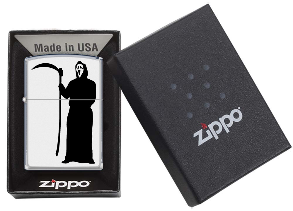 Front shot of Zippo Bejeweled Beetle Design High Polish Brass Windproof Lighter standing at a 3/4 angle.