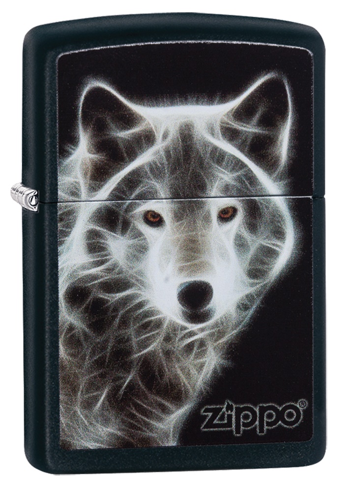 Front shot of Zippo Bejeweled Beetle Design High Polish Brass Windproof Lighter standing at a 3/4 angle.