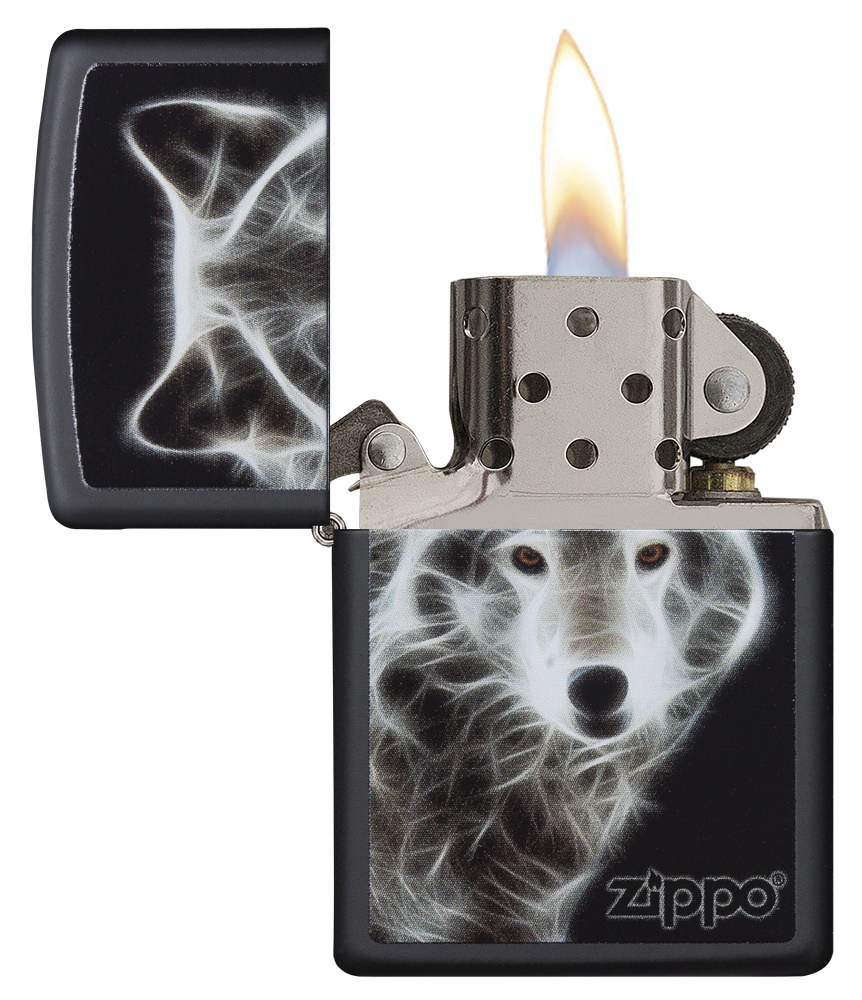 Front shot of Zippo Bejeweled Beetle Design High Polish Brass Windproof Lighter standing at a 3/4 angle.