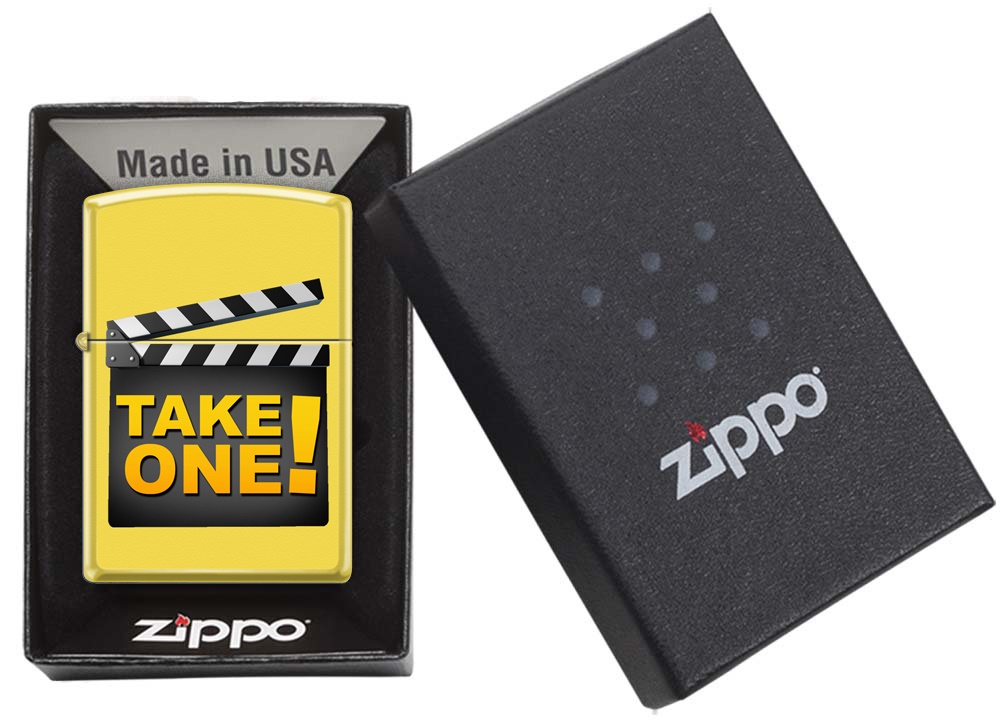 Front shot of Zippo Bejeweled Beetle Design High Polish Brass Windproof Lighter standing at a 3/4 angle.