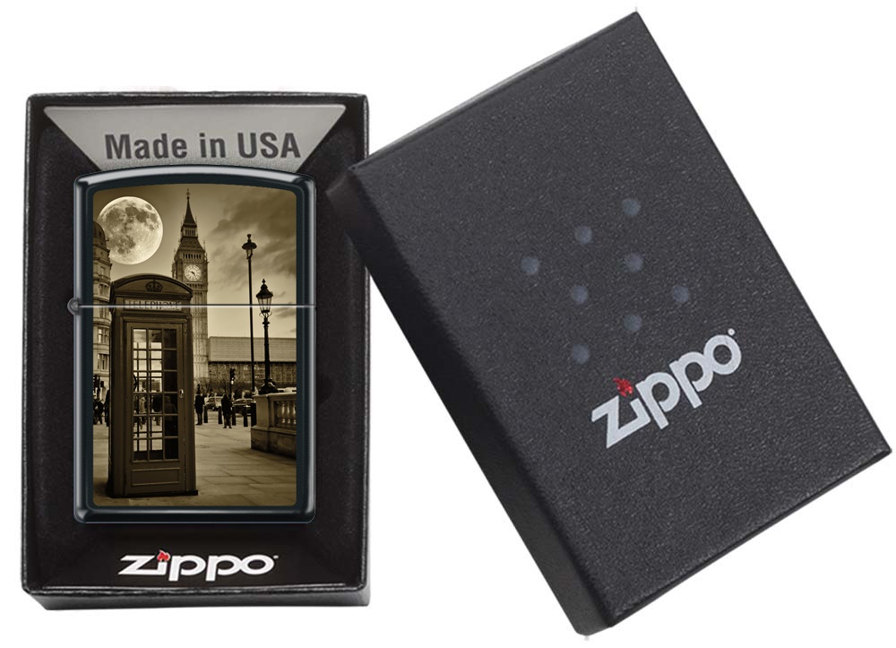 Front shot of Zippo Bejeweled Beetle Design High Polish Brass Windproof Lighter standing at a 3/4 angle.