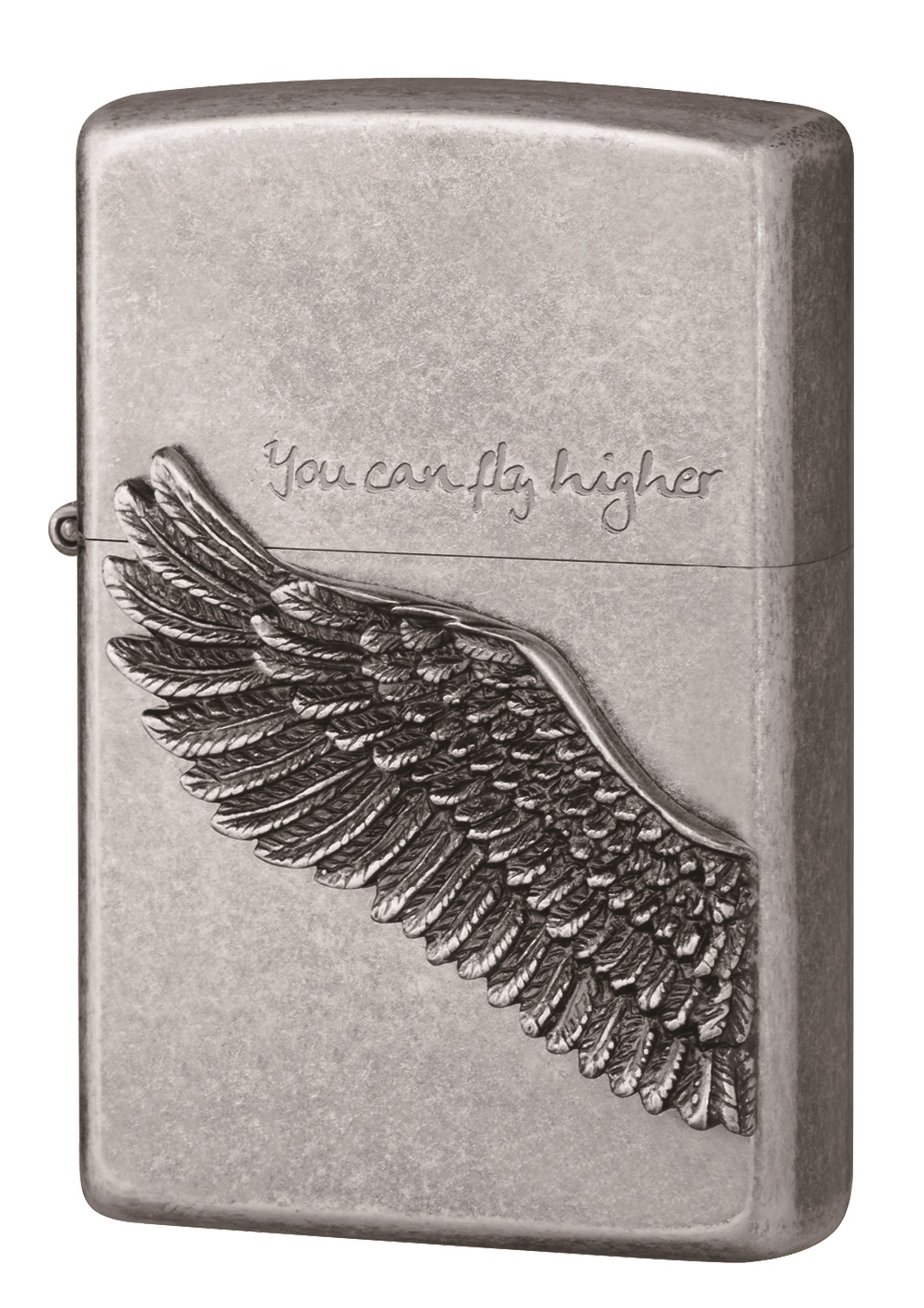 Front shot of Zippo Bejeweled Beetle Design High Polish Brass Windproof Lighter standing at a 3/4 angle.