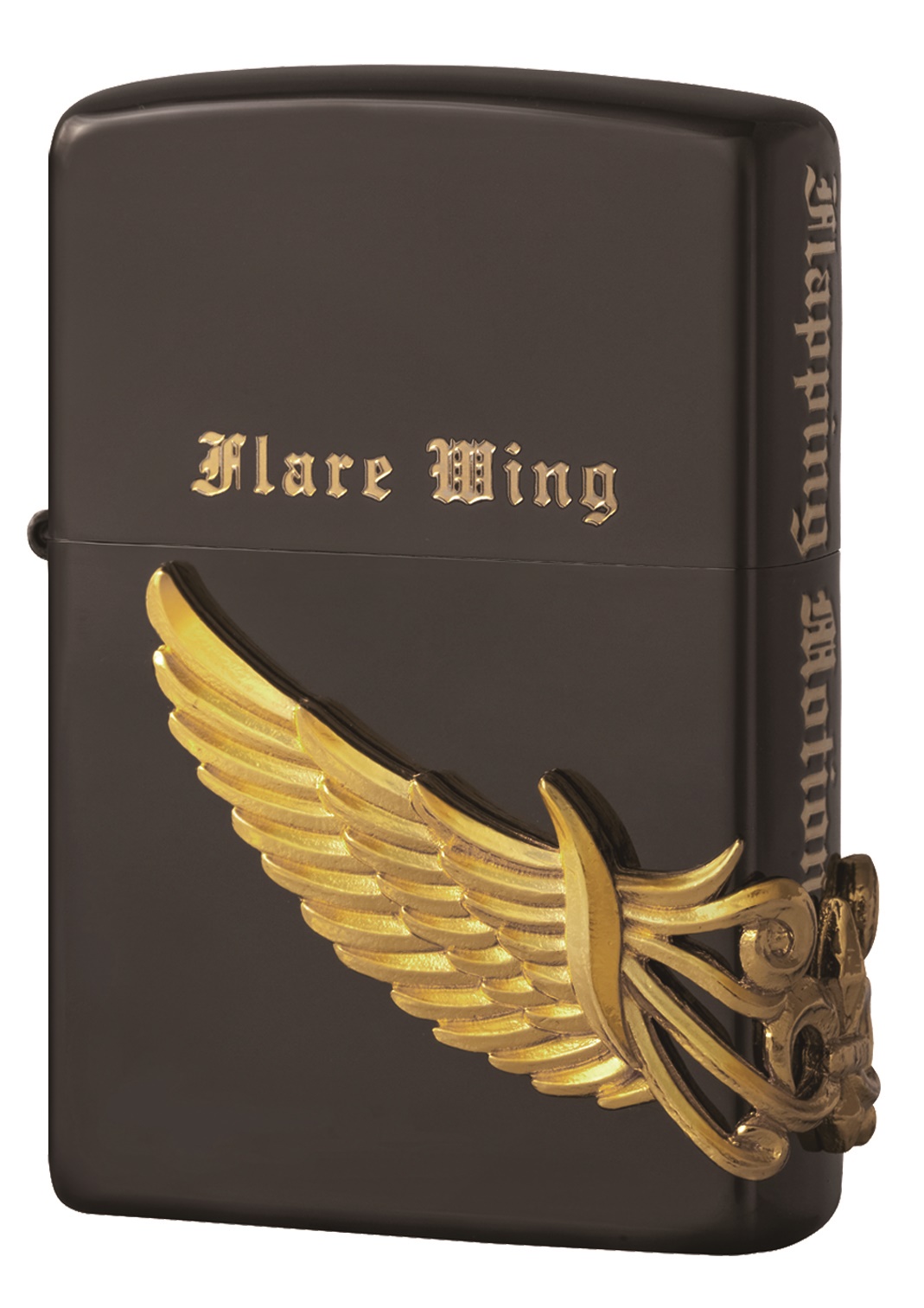 Front shot of Zippo Bejeweled Beetle Design High Polish Brass Windproof Lighter standing at a 3/4 angle.