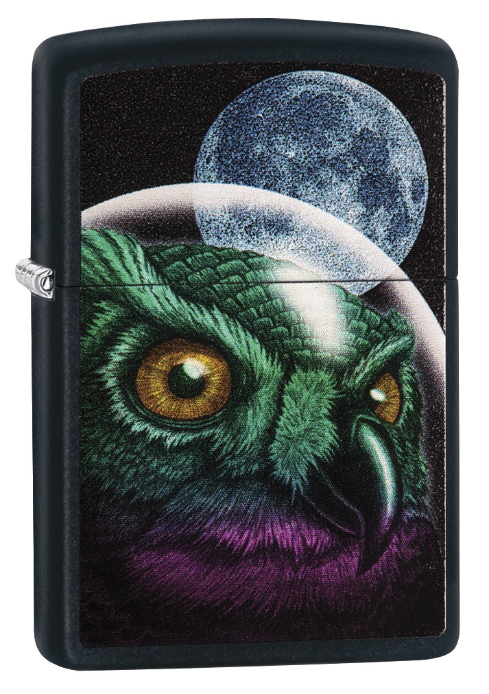 Front shot of Zippo Bejeweled Beetle Design High Polish Brass Windproof Lighter standing at a 3/4 angle.