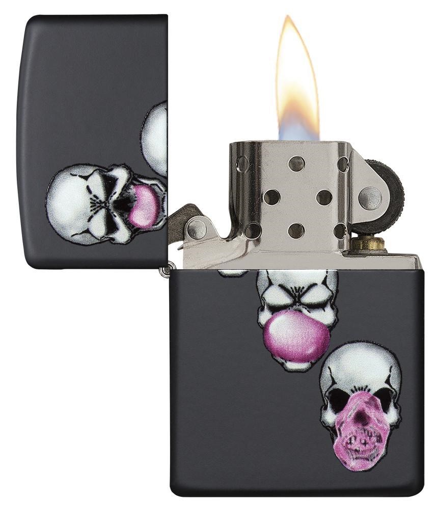 Front shot of Zippo Bejeweled Beetle Design High Polish Brass Windproof Lighter standing at a 3/4 angle.