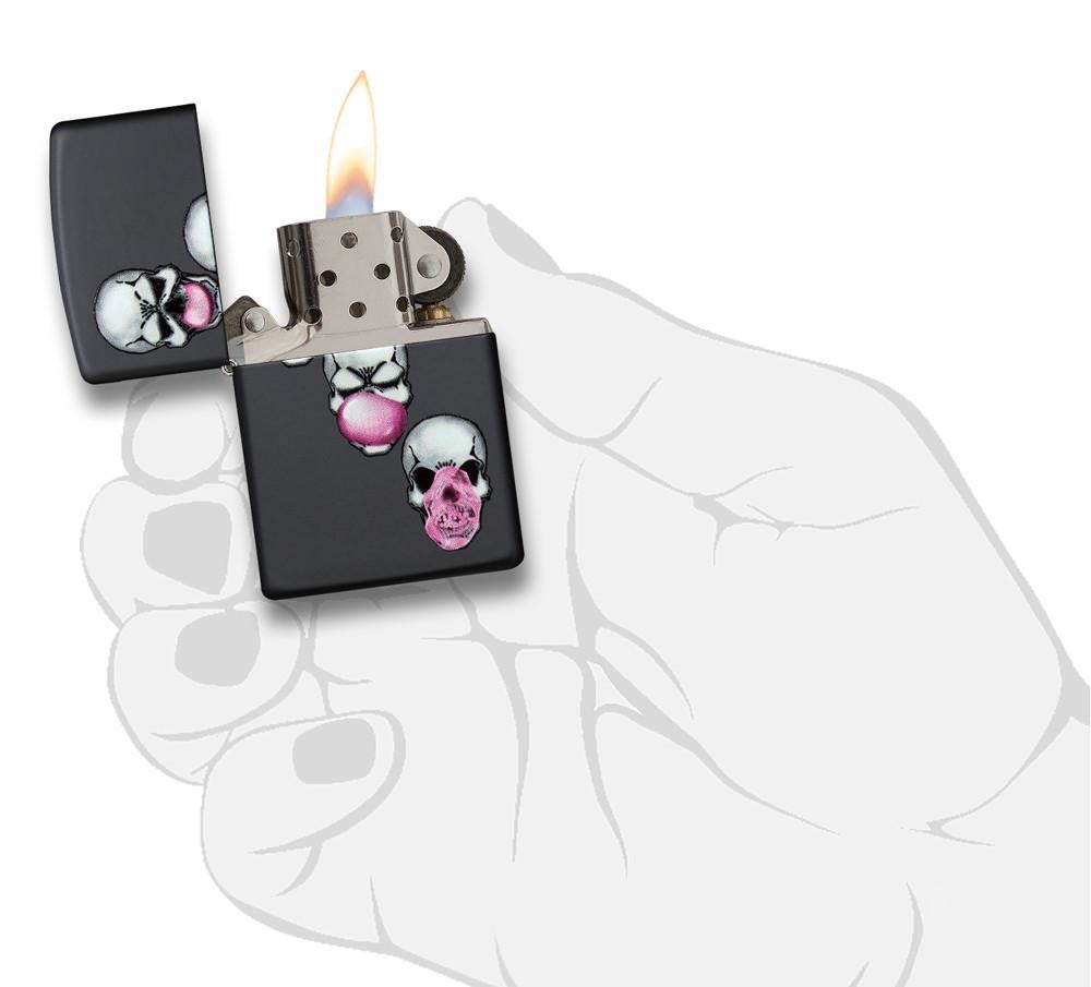 Front shot of Zippo Bejeweled Beetle Design High Polish Brass Windproof Lighter standing at a 3/4 angle.