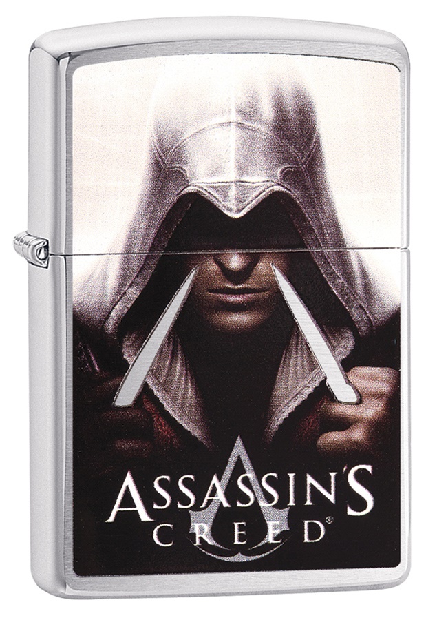 Front shot of Zippo Bejeweled Beetle Design High Polish Brass Windproof Lighter standing at a 3/4 angle.