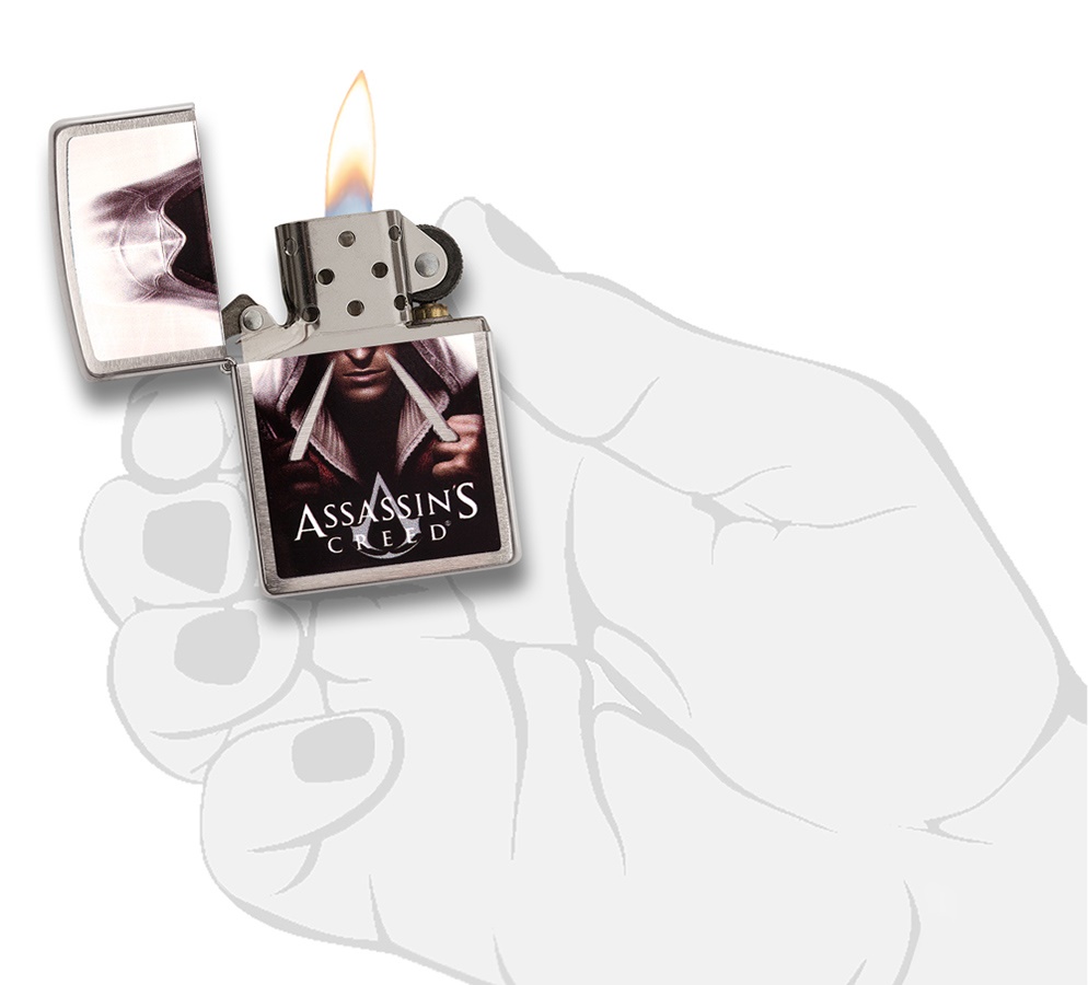 Front shot of Zippo Bejeweled Beetle Design High Polish Brass Windproof Lighter standing at a 3/4 angle.