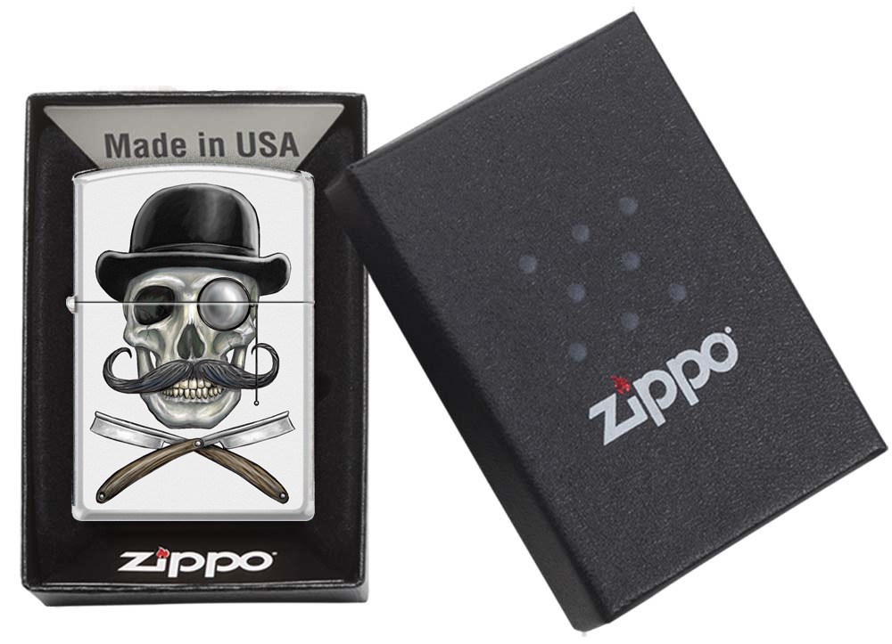 Front shot of Zippo Bejeweled Beetle Design High Polish Brass Windproof Lighter standing at a 3/4 angle.
