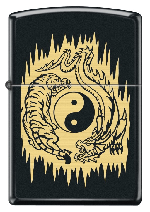 Front shot of Zippo Bejeweled Beetle Design High Polish Brass Windproof Lighter standing at a 3/4 angle.