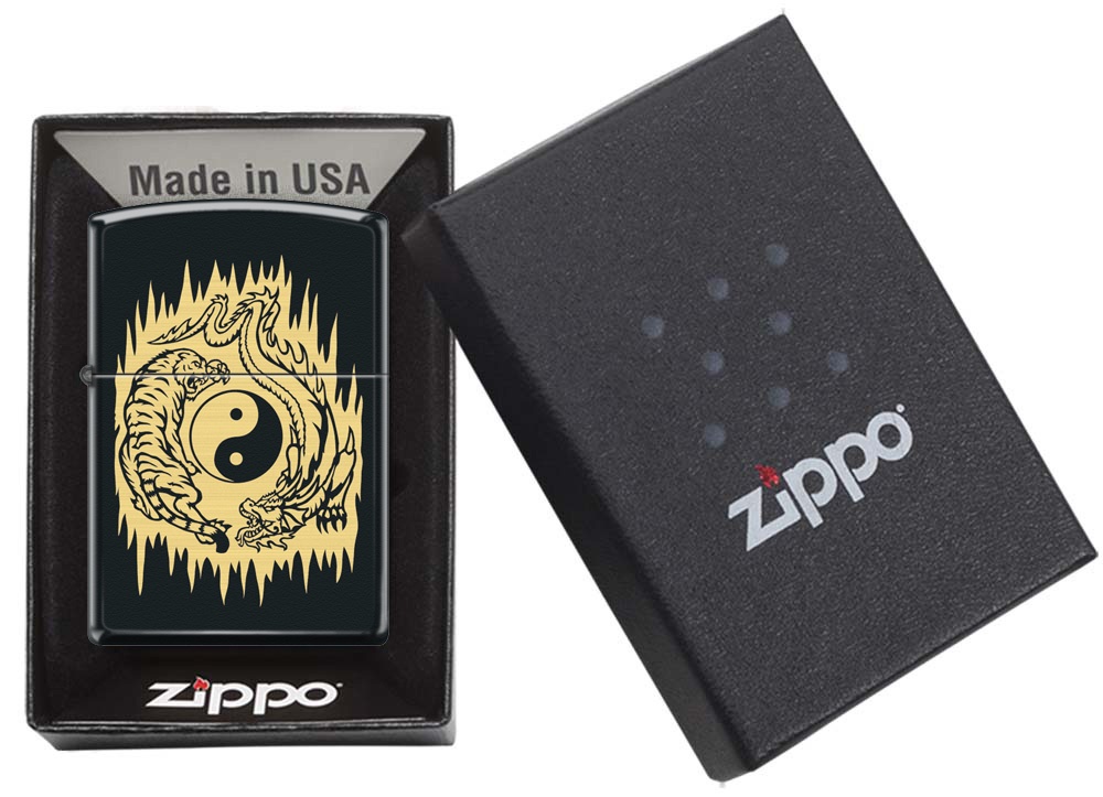 Front shot of Zippo Bejeweled Beetle Design High Polish Brass Windproof Lighter standing at a 3/4 angle.