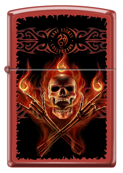 Front shot of Zippo Bejeweled Beetle Design High Polish Brass Windproof Lighter standing at a 3/4 angle.