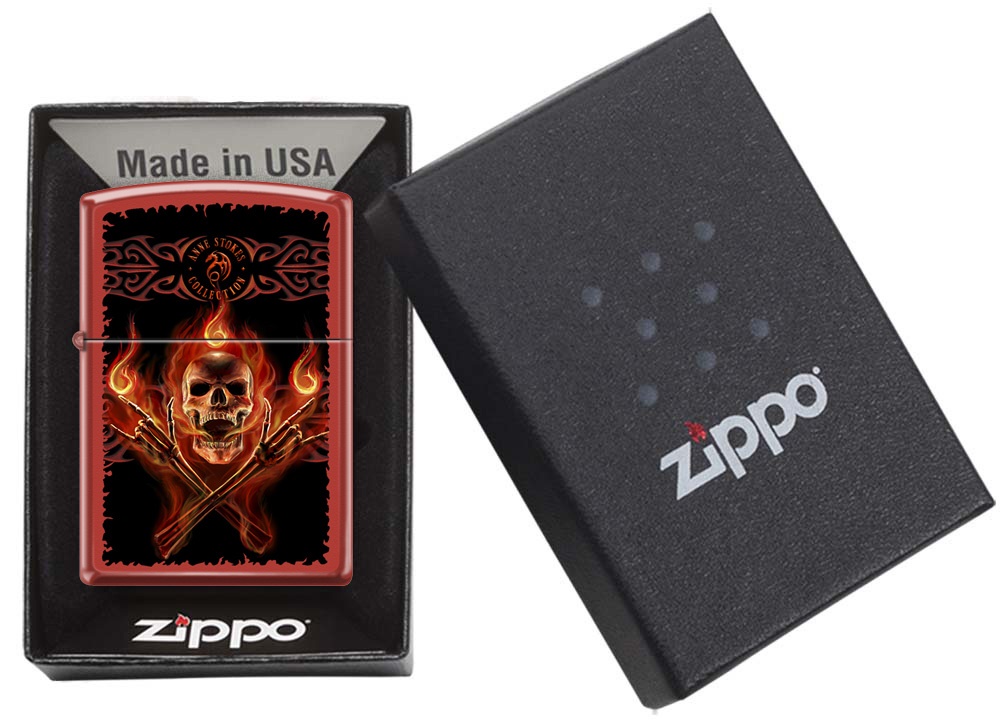 Front shot of Zippo Bejeweled Beetle Design High Polish Brass Windproof Lighter standing at a 3/4 angle.