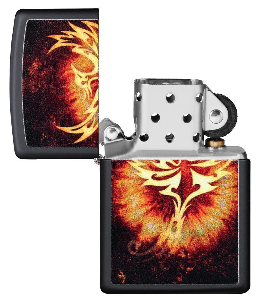 Front shot of Zippo Bejeweled Beetle Design High Polish Brass Windproof Lighter standing at a 3/4 angle.