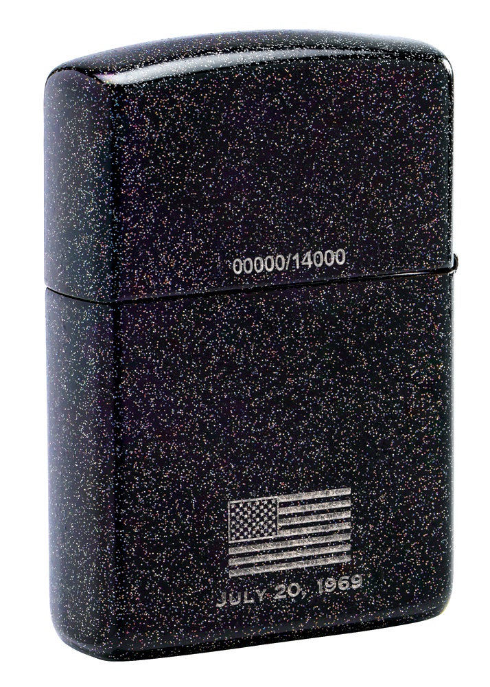 Front shot of Zippo Bejeweled Beetle Design High Polish Brass Windproof Lighter standing at a 3/4 angle.