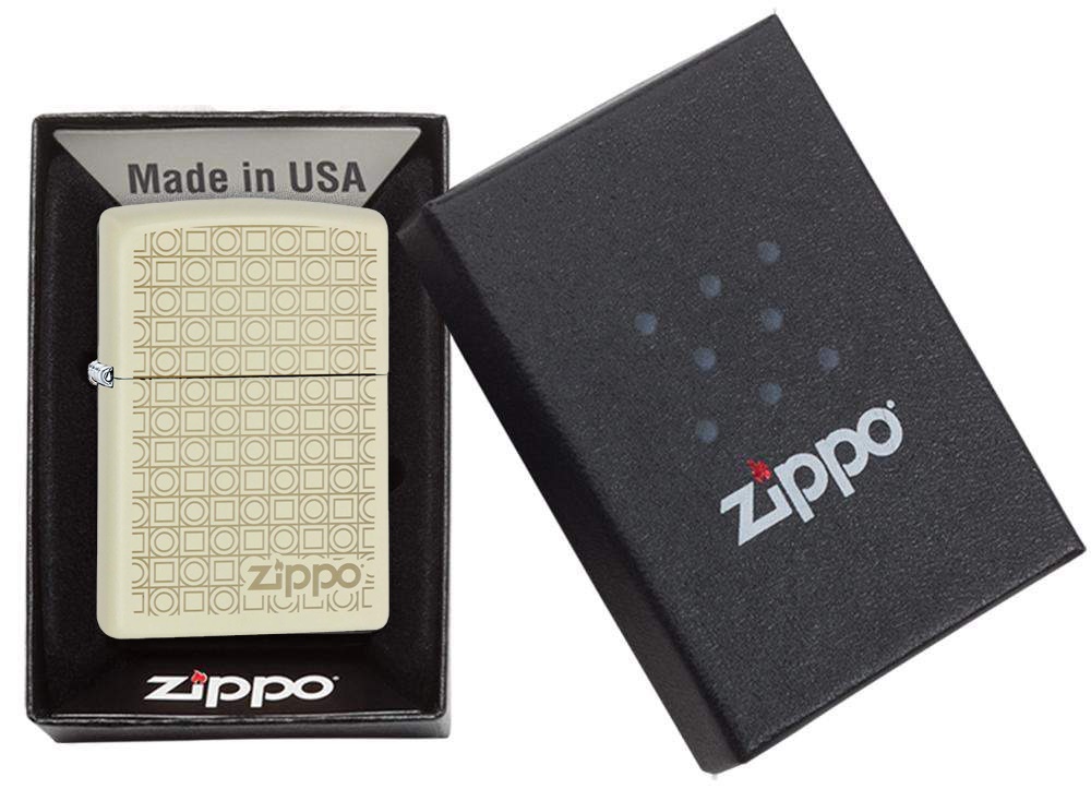 Front shot of Zippo Bejeweled Beetle Design High Polish Brass Windproof Lighter standing at a 3/4 angle.