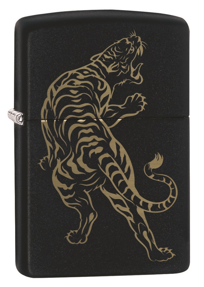Front shot of Zippo Bejeweled Beetle Design High Polish Brass Windproof Lighter standing at a 3/4 angle.
