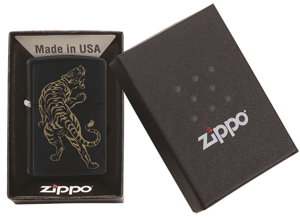 Front shot of Zippo Bejeweled Beetle Design High Polish Brass Windproof Lighter standing at a 3/4 angle.