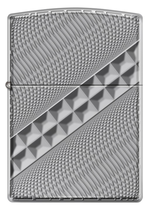 Front shot of Zippo Bejeweled Beetle Design High Polish Brass Windproof Lighter standing at a 3/4 angle.