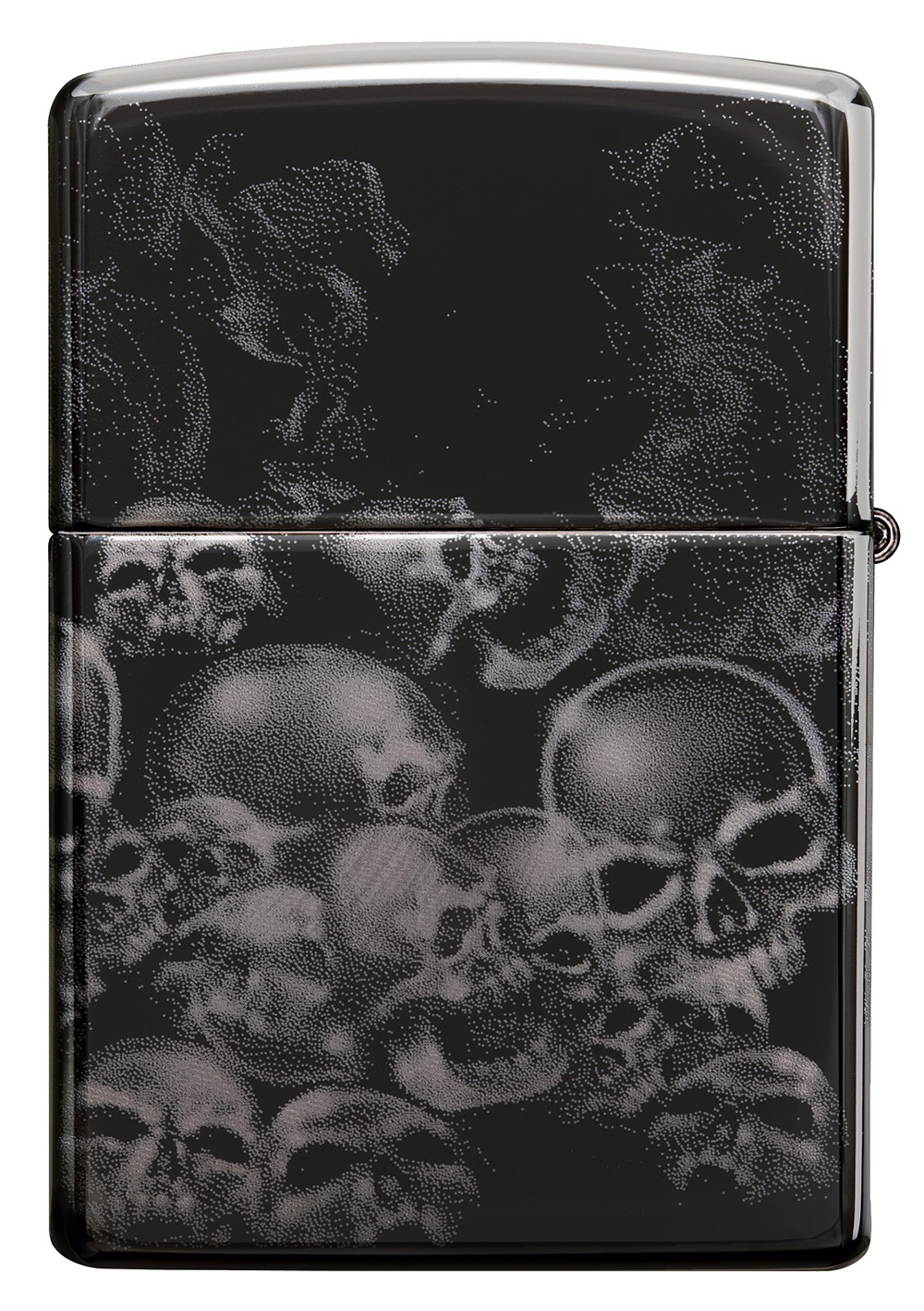 Front shot of Zippo Bejeweled Beetle Design High Polish Brass Windproof Lighter standing at a 3/4 angle.
