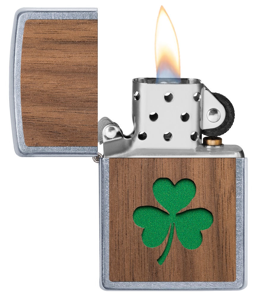 Front shot of Zippo Bejeweled Beetle Design High Polish Brass Windproof Lighter standing at a 3/4 angle.