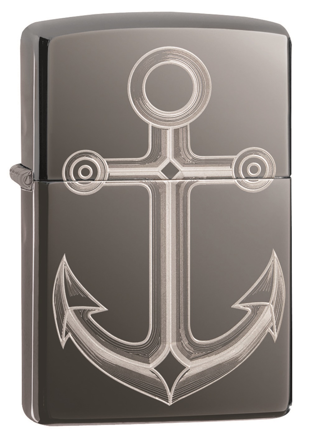 Front shot of Zippo Bejeweled Beetle Design High Polish Brass Windproof Lighter standing at a 3/4 angle.