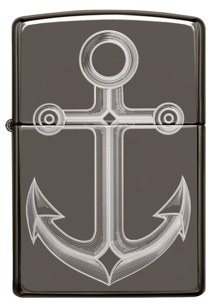Front shot of Zippo Bejeweled Beetle Design High Polish Brass Windproof Lighter standing at a 3/4 angle.
