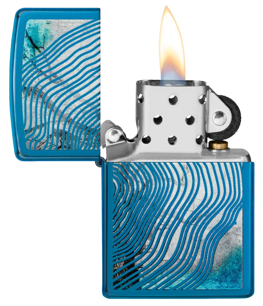 Front shot of Zippo Bejeweled Beetle Design High Polish Brass Windproof Lighter standing at a 3/4 angle.