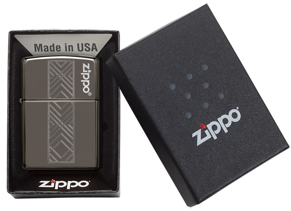 Front shot of Zippo Bejeweled Beetle Design High Polish Brass Windproof Lighter standing at a 3/4 angle.