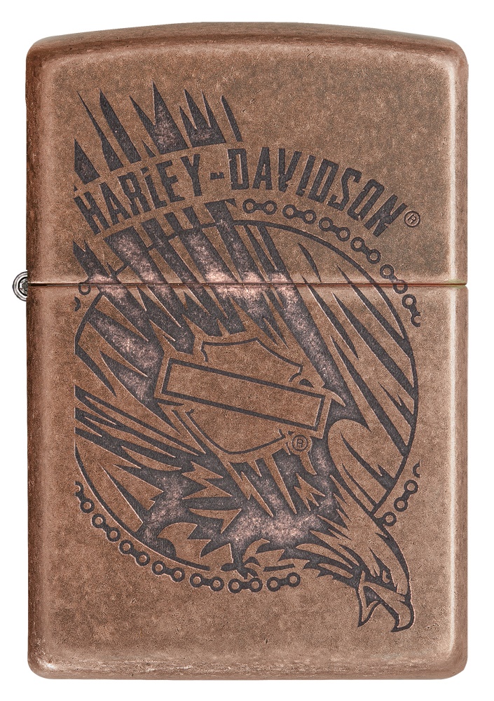 Front shot of Zippo Bejeweled Beetle Design High Polish Brass Windproof Lighter standing at a 3/4 angle.