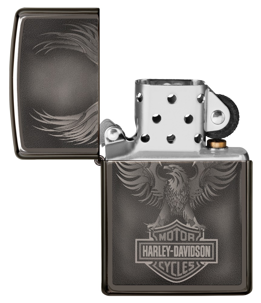 Front shot of Zippo Bejeweled Beetle Design High Polish Brass Windproof Lighter standing at a 3/4 angle.