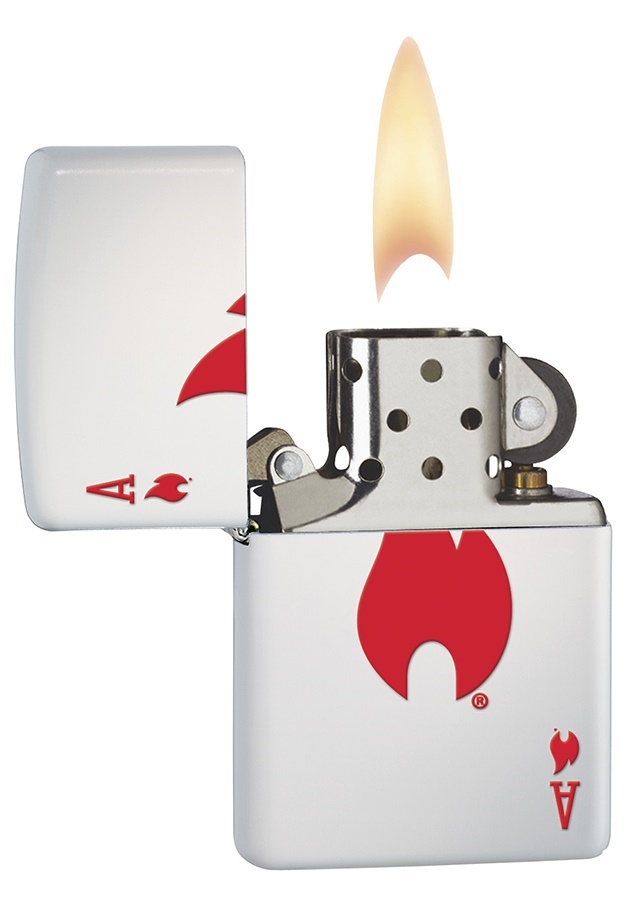 Front shot of Zippo Bejeweled Beetle Design High Polish Brass Windproof Lighter standing at a 3/4 angle.